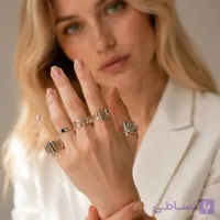 پک 6 عددی انگشتر آب کاری نقره وارداتی