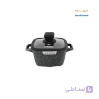 قابلمه مربع گرانیتی لایف اسمایل SPHM-S-16P-BLACK سایز 16