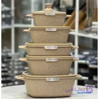 سرویس قابلمه 10 پارچ مربع لایف اسمایل SPHM-S-GL-10BEIGE