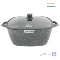 قابلمه مربع گرانیتی لایف اسمایل SPHM-S-40P-BLUE سایز 40