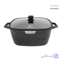 قابلمه مربع گرانیتی لایف اسمایل SPHM-S-36P-BLACK سایز 36