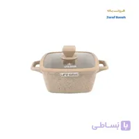 قابلمه مربع گرانیتی لایف اسمایل SPHM-S-20P-BEIGE سایز 20