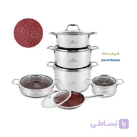 سرویس قابلمه 12 پارچ استیل لیزری لایف اسمایل LIFEP18-12R