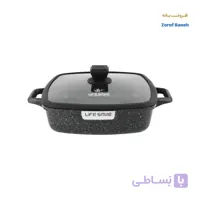ماهیتابه مربع گرانیتی لایف اسمایل SPSHM-S-28 سایز 28