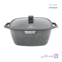 قابلمه مربع گرانیتی لایف اسمایل SPHM-S-36P-BLUE سایز 36