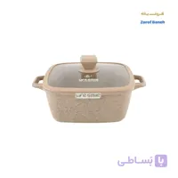 قابلمه مربع گرانیتی لایف اسمایل SPHM-S-24P-BEIGE سایز 24
