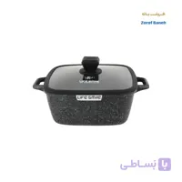 قابلمه مربع گرانیتی لایف اسمایل SPHM-S-24P-BLACK سایز 24