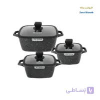 سرویس قابلمه 6 پارچ مربع گرانیتی لایف اسمایل SPHM-S-6-2 سایز 16/20/24