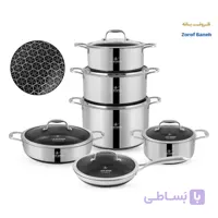 سرویس قابلمه 12 پارچ استیل لیزری لایف اسمایل LIFEP18-12