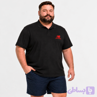پولوشرت پارچه جودون مردانه سایز بزرگ برند مهرسام کد 2006 رنگ مشکی