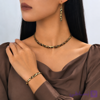 ست دستبند و گردنبند ماری پلنگی(بدون گوشواره)