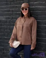 کت زنانه کوتاه یقه ایستاده / پارچه سوییت گرم بالا/ مناسب ۳۶ تا ۴۶ تضمین اصالت