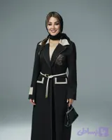 مانتو بلند یقه انگلیسی کمربند چرمی / پارچه کارتیر درجه یک / مناسب ۴۰ تا ۵۴ ضمانت اصالت