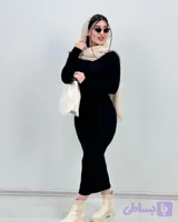 زیر مانتویی ماکسی یقه اسکی / پارچه فانریپ کش/ فری ۳۶تا ۴۶