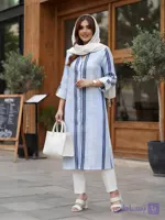 مانتوی تابستانی با طراحی آزاد/ پارچه لنین درجه یک/۴۲ تا ۵۲ /بدون آب رفتگی کیفیت تضمینی
