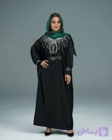عبای جلو بسته زنانه / مدل نیاز پارچه ساتن زارا ترک/ جواهر دوزی شده کار دست تضمین اصالت