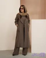 ست سه تیکه مانتو شلوار و تاپ / مدل پرنسس پارچه بزایاق/ مناسب ۳۸ تا ۴۸ کیفیت تضمینی