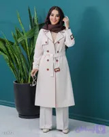 بارانی بلند زنانه / مدل سایدا کد 2316 / یقه کاستری /پارچه کتان tc / مناسب ۳۶ تا ۴۶ کیفیت تضمینی