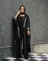 عبا اماراتی مدل صدف/ ساتن زارا ترک / جواهردوزی شده /سایز 40 تا 60 کیفیت تضمینی