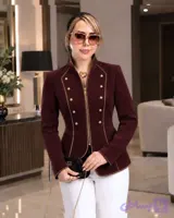 کت ناپلئونی مدل صبا / پارچه مخمل کبریتی / مناسب ۳۸,