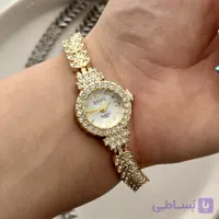 ساعت زنانه جواهری صفحه ریز طلایی
