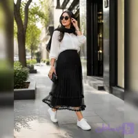 دامن تور دار با دانتل