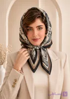 مینی اسکارف حریر کرپ طرح دیور