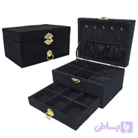 جعبه جواهرات مدل دیبا سایزمتوسط mdf باروکش مخمل