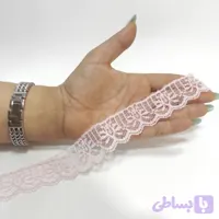 نوار یراق طرحدار گیپور رنگ صورتی کد8258