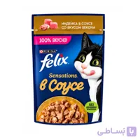پوچ گربه فلیکس با طعم اردک در سس ۷۵ گرم