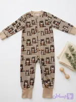 سرهمی رامپر tiny one دو زیپ طرح سمور آبی
