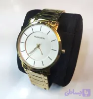 ساعت مچی مردانه ROMANSON رومانسون فلزی کلاسیک استیل بند و قاب طلایی صفحه استیل کد 278