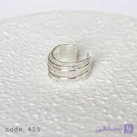 انگشتر نقره‌ای چند لاین مینیمال کد ۴۱۵