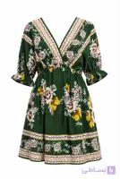 لباس کوتاه سبز گلدار - برند کاپشی Cupshe - سایز S - کد 1031