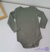 بادی آستین بلند سایز۹تا۱۲ماه پهنا۲۳فاق۴۳ رنگ سبز