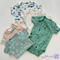 بادی نوزادی آستین کوتاه وارداتی سایز ۰تا۳ماه