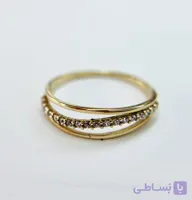 انگشتر سه رج وسط نگین دار - خرید طلا آنلاین با کمترین اجرت