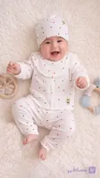 ست بیمارستانی  نوزادی ۴ تکه طرح قلب‌های کوچک کد۱۳۶