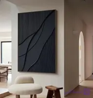 تابلو دکوراتیو مینیمال مشکی طلایی