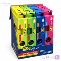 فندک آشپزخانه ICQ مدل 8857 گاز قابل شارژ، رنگ‌بندی ۲۴ عددی