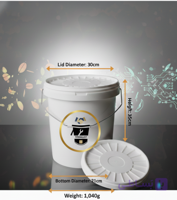سطل صنعتی 20 لیتری سفید(بسته ۱۰عددی)