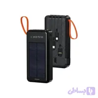 پاوربانک 10.5 وات پرودو مدل PIANO SOLAR PDPBB307BK ظرفیت 20000 میلی‌آمپرساعت به همراه کابل USB-C، USB-A، لایتنینگ و MicroUSB