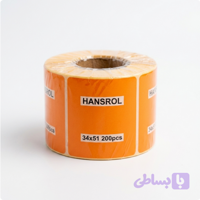 رول لیبل حرارتی هانسرول نارنجی سایز 34×51 میلی‌متر مناسب لیبل دیجی‌کالا و پرینتر فوممو