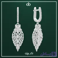 گوشواره نقره زنانه مجلسی جواهری مدل EI E18