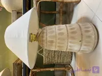 آباژور متوسط ایستاده سفالی پایه خام با شید پارچه کد 137
