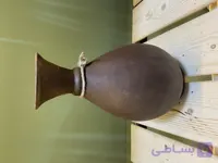 گلدان سفالی رومیزی کوزه ای پتینه شده قهوه ای کد 151