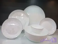سرویس ۲۶پارچه اپال طرح چکاوک لب نقره