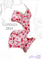 ست تاپ و شورتک ساتن لورنزا طرح قلب کد ۲۵۱۳ | Lorenza