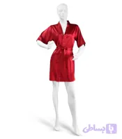 ربدوشامبر ساتن نگین‌دار EMA کد ۳۵۳۲ | زرشکی و قرمز