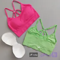 نیم‌تنه ورزشی جیمشارک پشت حلقه‌دار | پد جداشونده سایز ۳۶-۴۰ | گالری سنجاقک
